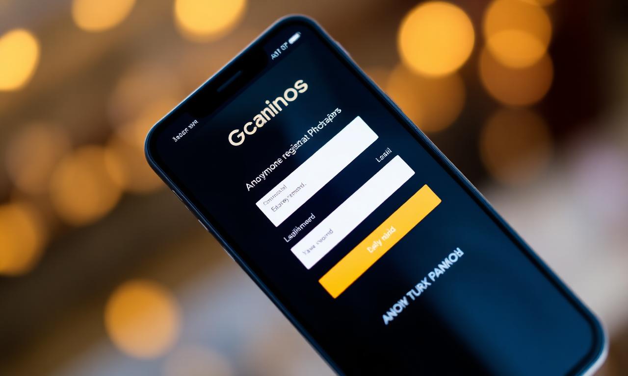 Smartphone med klassisk inloggningsruta för casino utan BankID-symbol